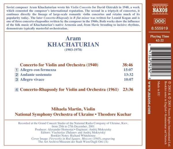KHACHATURIAN A.: Violin Concertos - slide-1