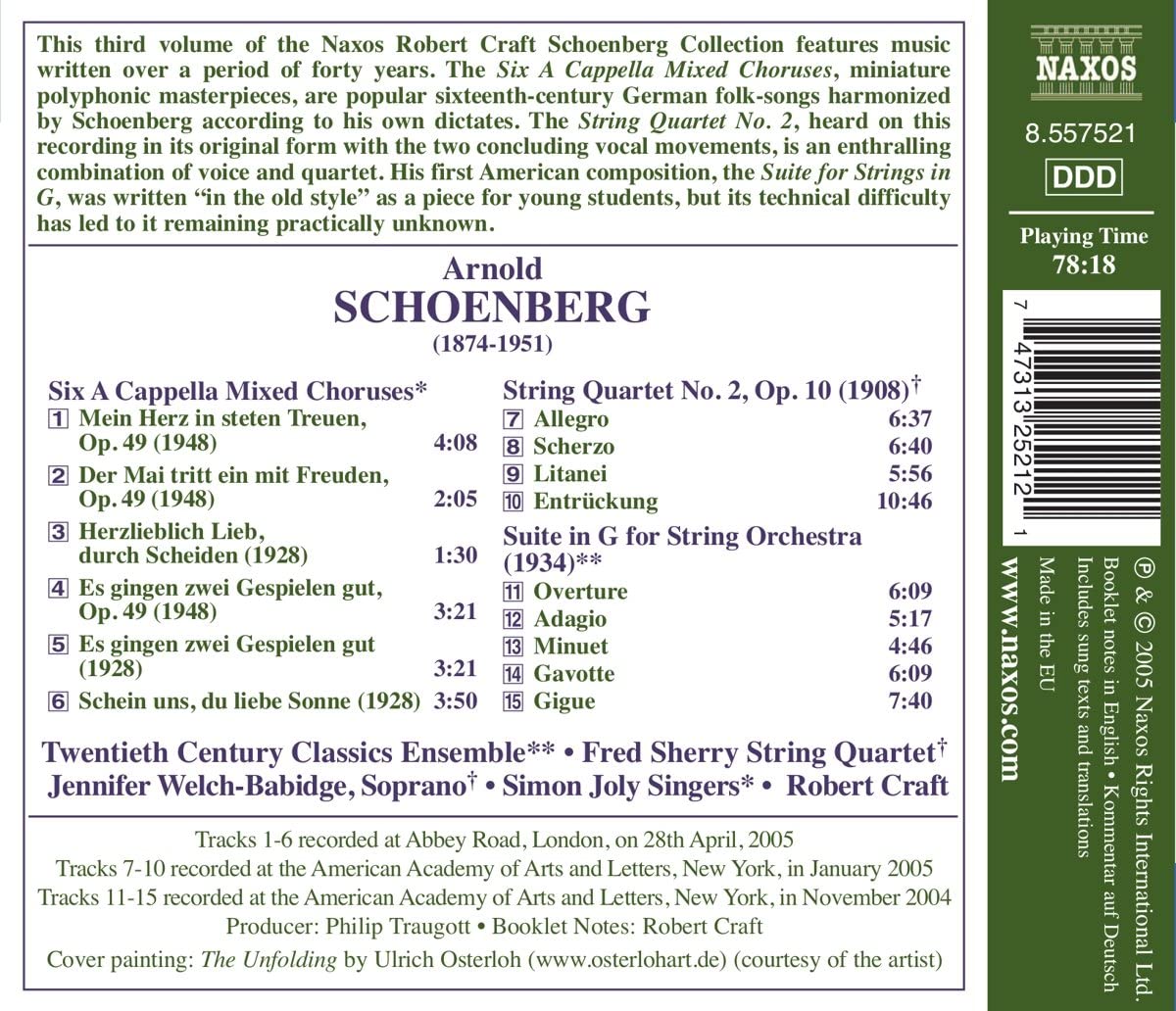 SCHOENBERG: Six A Cappella Mixed Choruse - slide-1