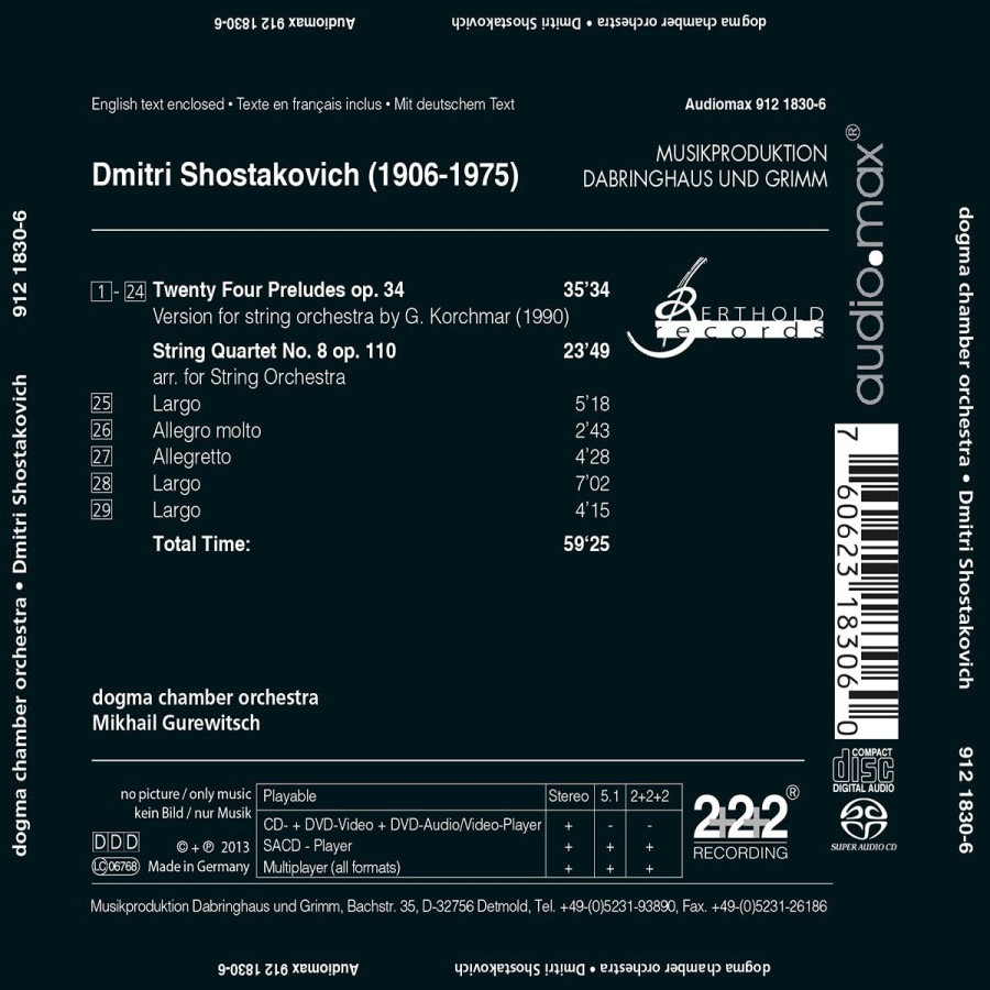 Shostakovich: 24 Preludes op. 34 & String Quartet No. 8 - aranżacja na orkiestrę smyczkową - slide-1