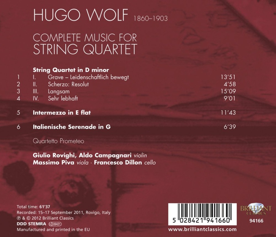 Wolf: Complete Music for String Quartet - slide-1