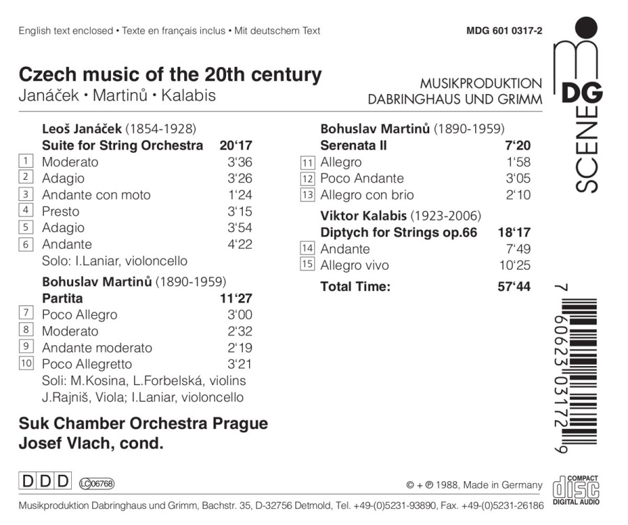 Czech Music of the 20th Century - Janáček; Martinů; Kalabis - slide-1