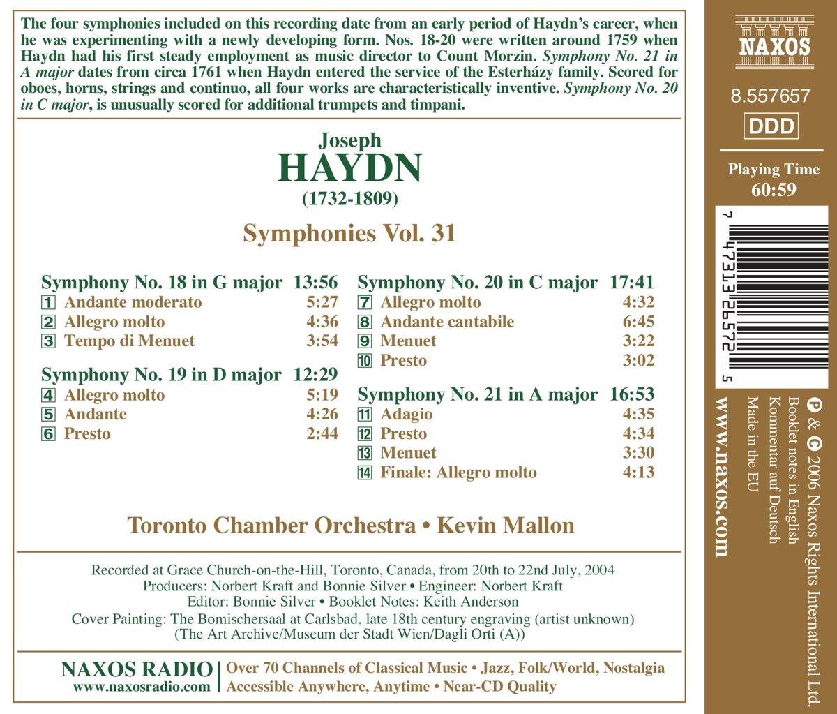HAYDN: Symphonies Vol. 31, Nos. 18 - 21 - slide-1