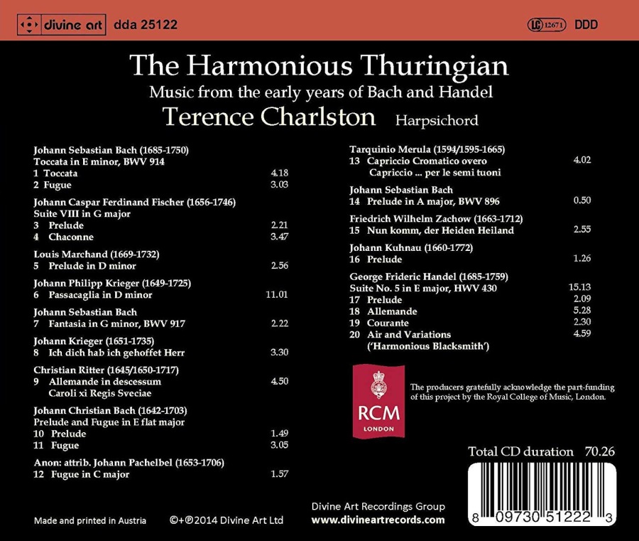 The Harmonious Thuringian – Bach, Handel, Krieger, Ritter, Merula ... - slide-1