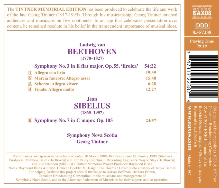 BEETHOVEN: Symphony No. 3 / SIBELIUS: Symphony No. 7 - slide-1