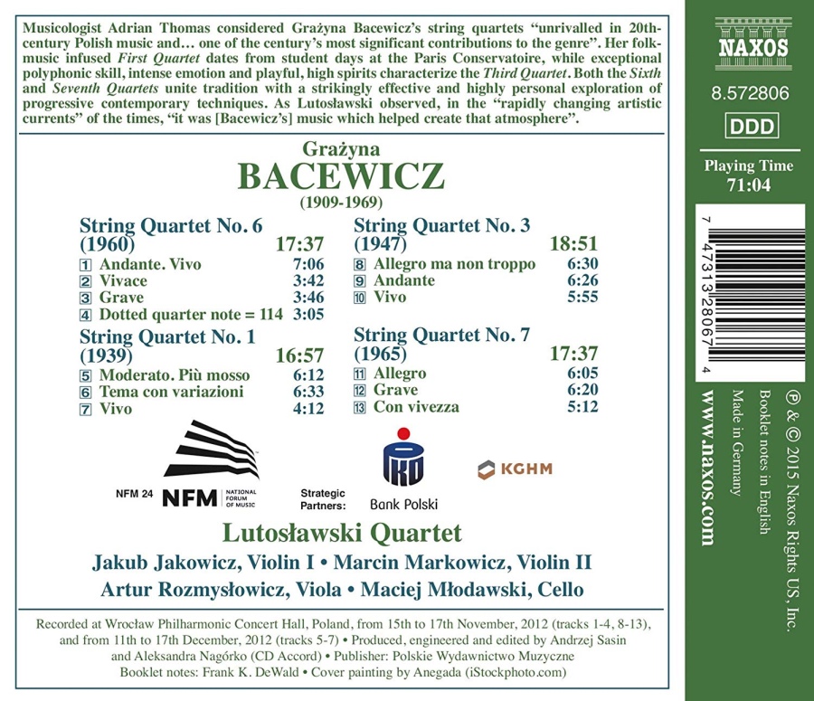 Bacewicz: String Quartets Vol. 1 - Nos. 1, 3, 6 & 7 - slide-1