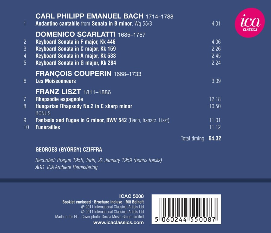 Liszt: Rhapsodie Espagnole, Hungarian Rhapsody No.2, C.P.E. Bach, Couperin, Scarlatti, nagr. Praga 1955 - slide-1