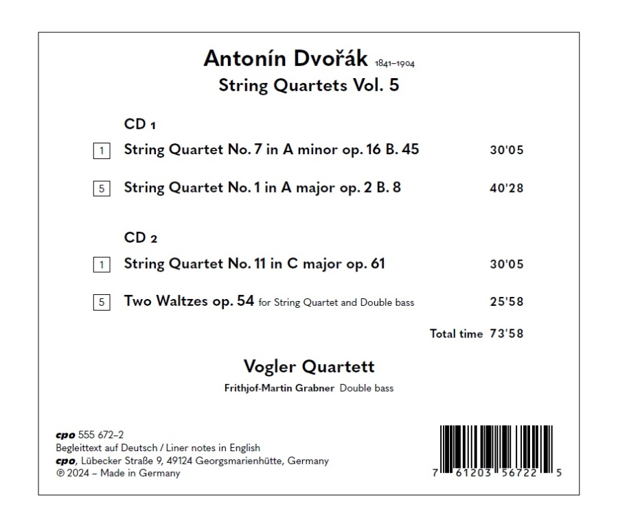 Dvořák: String Quartets Vol. 5 - slide-1