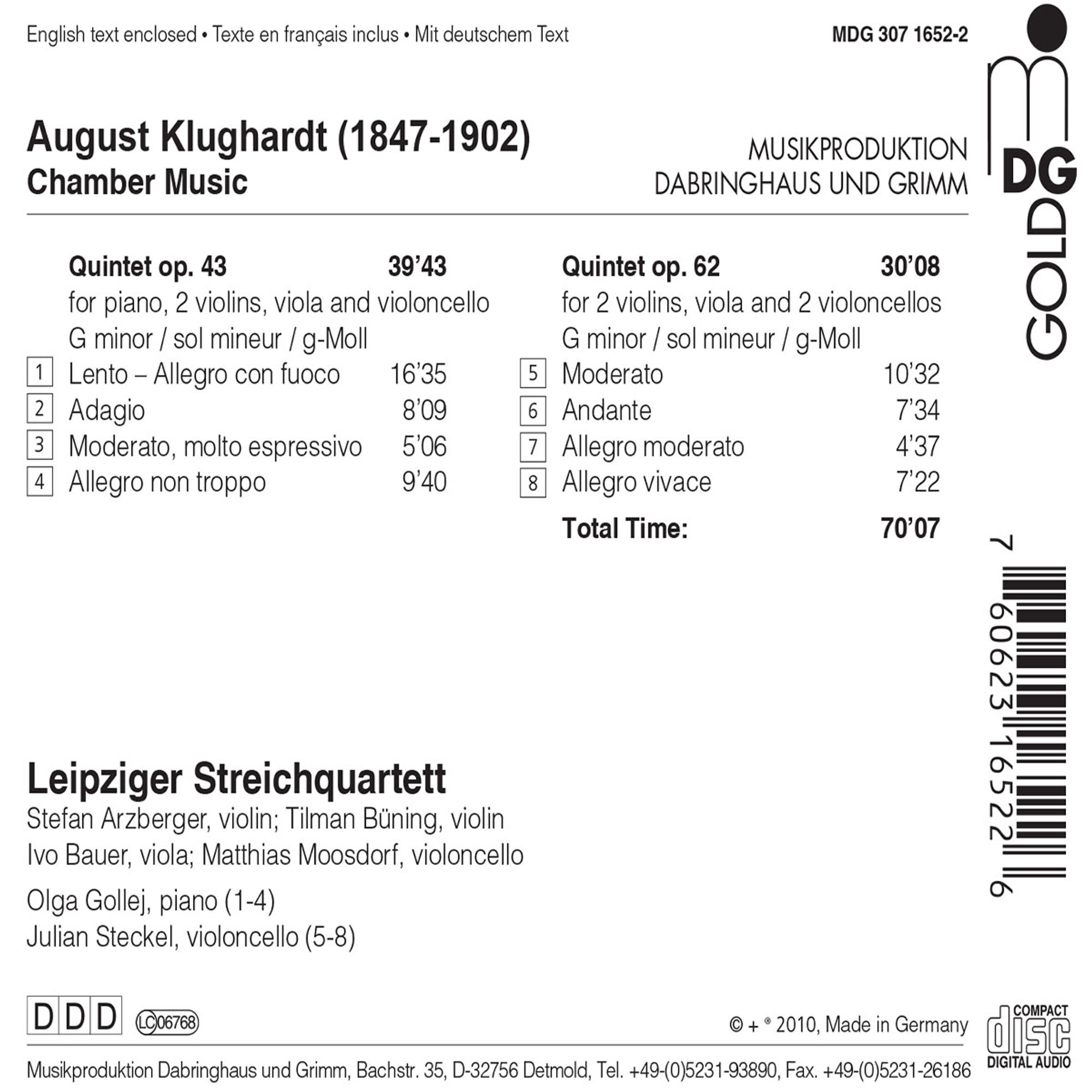 KLUGHARDT: Piano quintet, string quintet - slide-1