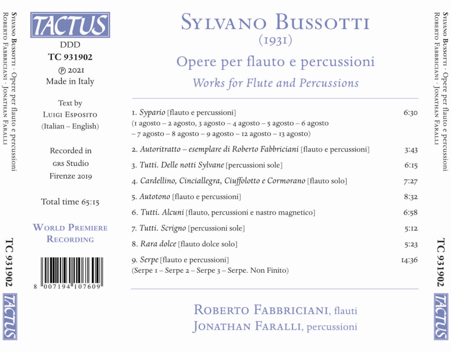 Bussotti: Works for Flute and Percussions - slide-1