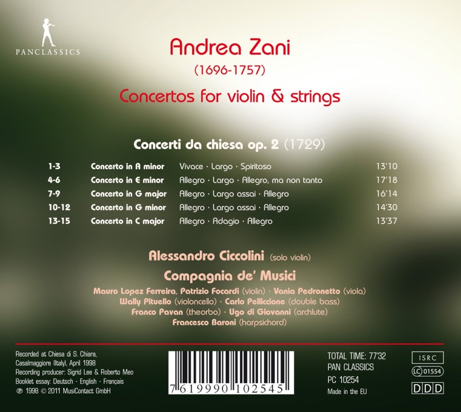 Zani: Concertos for violin & strings - slide-1