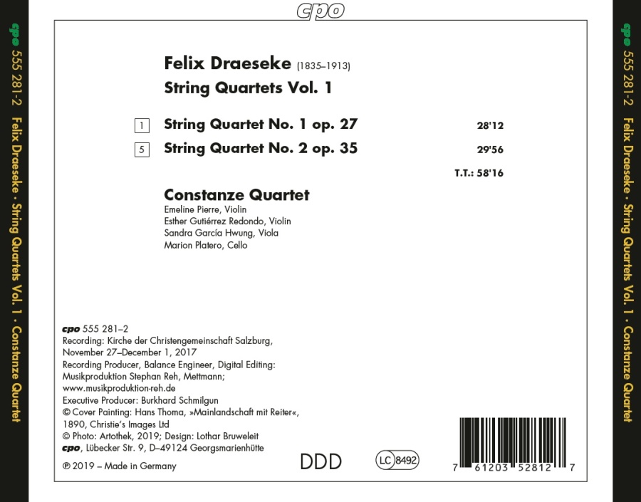 Draeseke: String Quartets Vol. 1 - slide-1