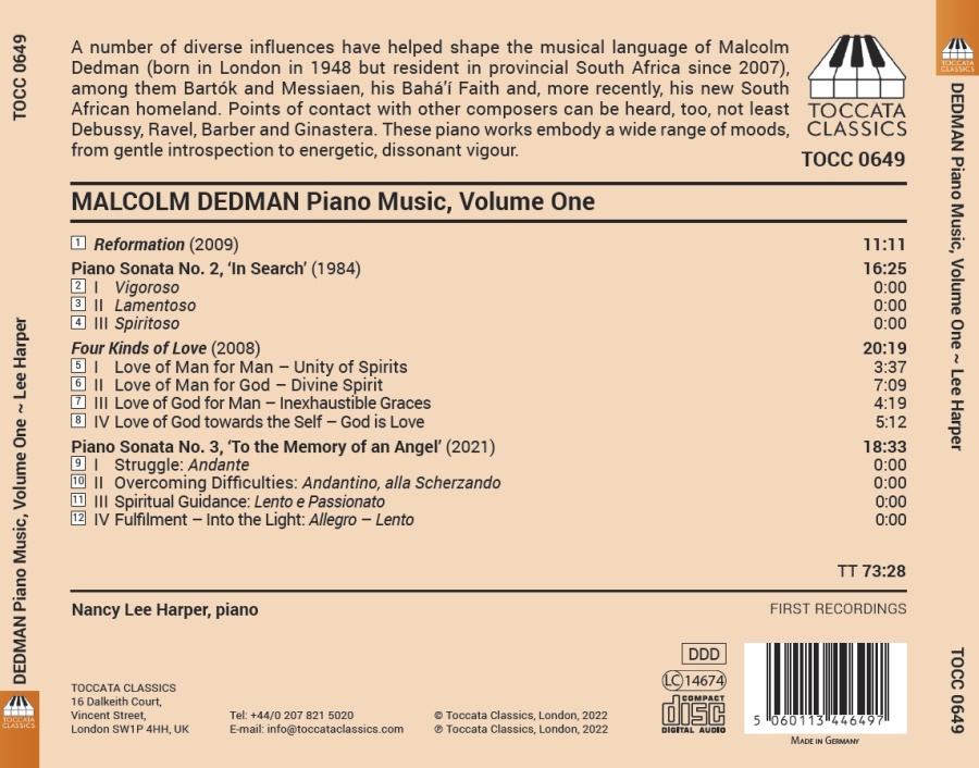 Dedman: Piano Music Vol. 1 - slide-1