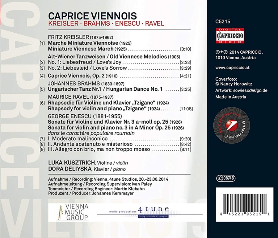 Caprice Viennois - Kreisler; Brahms; Enescu; Ravel - slide-1