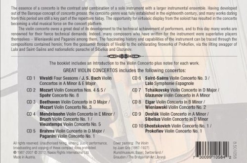GREAT VIOLIN CONCERTOS (10 CD) - slide-1