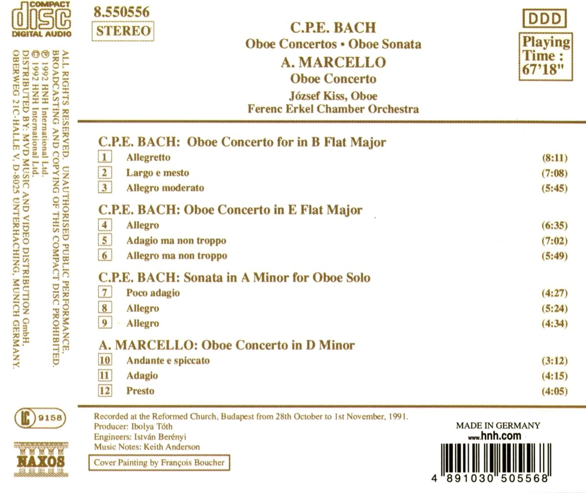 BACH, C.P.E. / MARCELLO: Oboe Concertos - slide-1