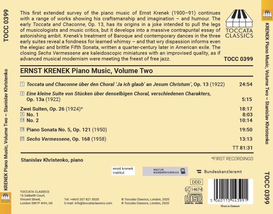 Krenek: Piano Music Vol. 2 - slide-1
