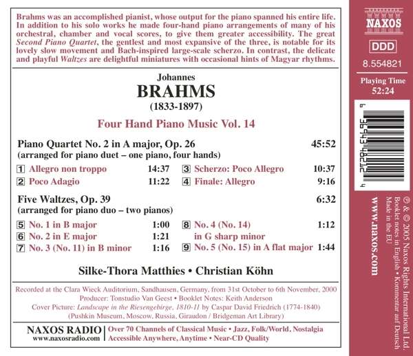 BRAHMS: Four-Hand Piano Music Vol. 14 - slide-1