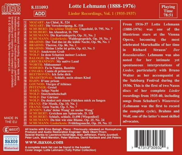Lotte Lehmann - Lieder Recordings Vol.1 - slide-1