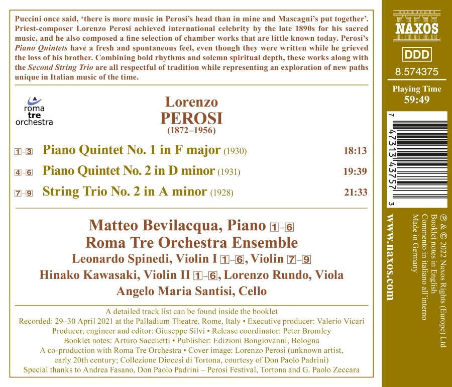 Perosi: Piano Quintets Nos. 1 and 2; String Trio No. 2 - slide-1