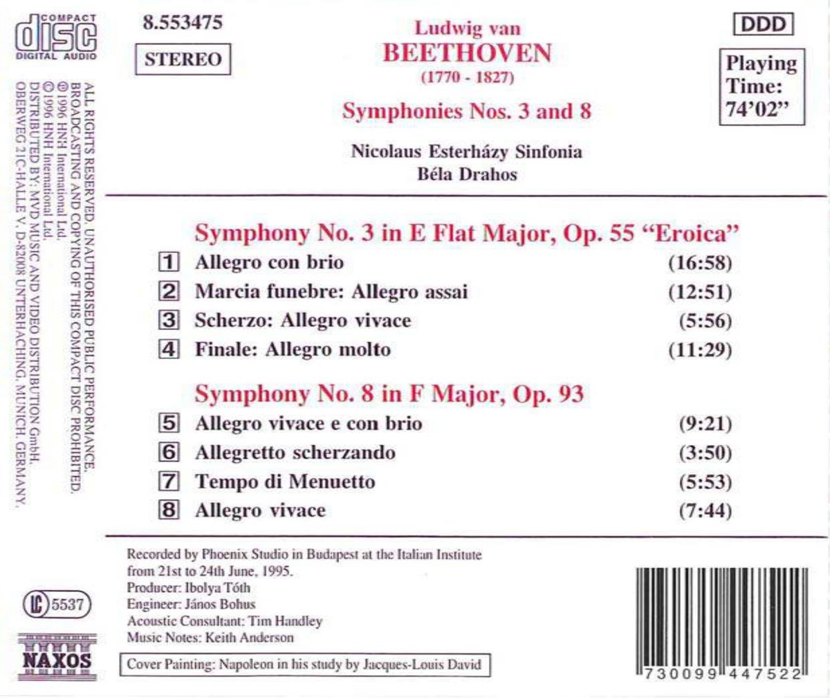BEETHOVEN: Symphonies Nos.3 & 8 - slide-1