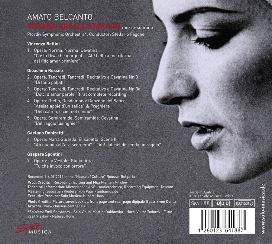 Amato Belcanto - Arias by Rossini, Donizetti, Spontini, Bellini - slide-1
