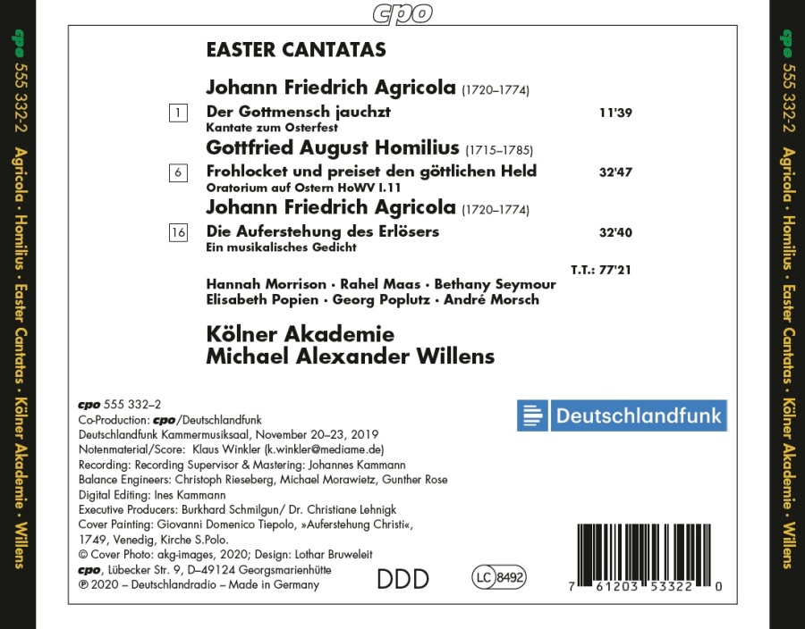 Agricola & Homilius: Die Auferstehung des Erlösers - Easter Cantatas - slide-1