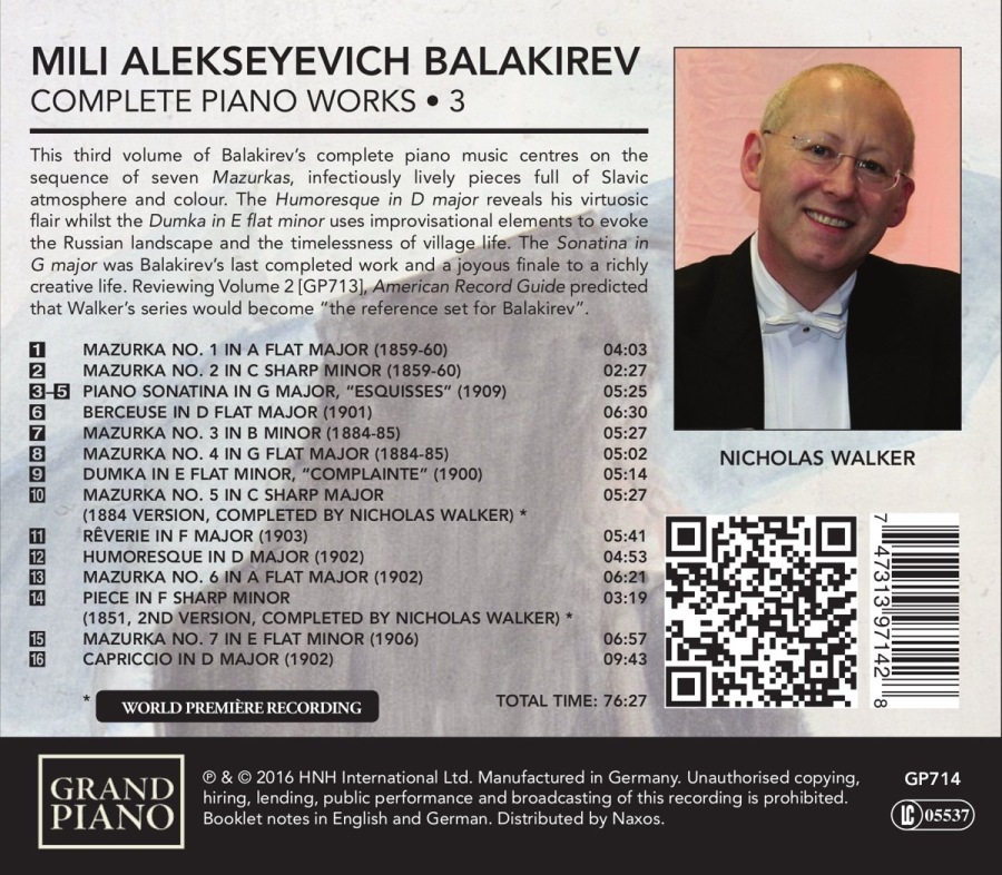 Balakirev: Piano Works Vol. 3 - Mazurkas and other works - slide-1