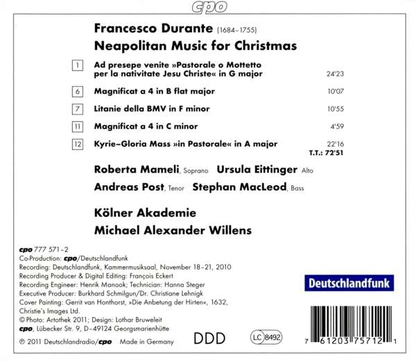 Durante: Neapolitan Music for Christmas Vol. 1 - slide-1