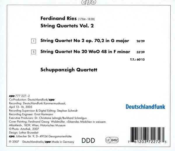 Ries: String Quartets Vol. 2 - Nos. 2 & 20 - slide-1