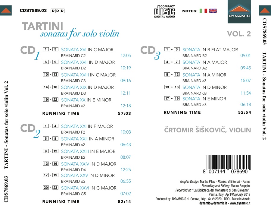 Tartini: Sonatas for Solo Violin Vol. 2 - slide-1