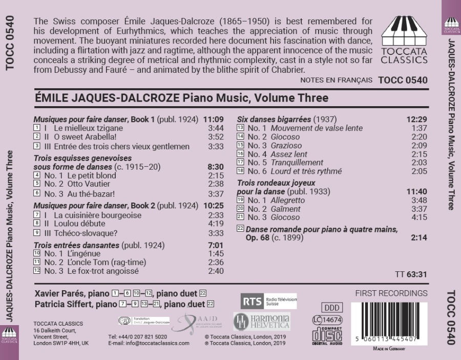 Jaques-Dalcroze: Piano Music Vol. 3 - slide-1