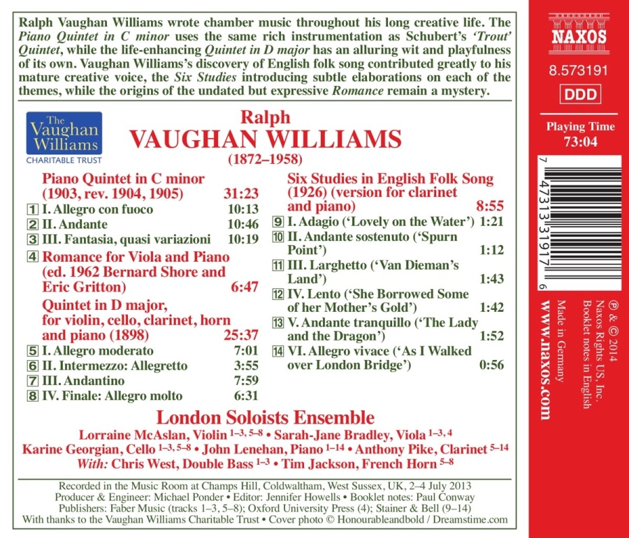Vaughan Williams: Piano Quintet Quintet in D major … - slide-1