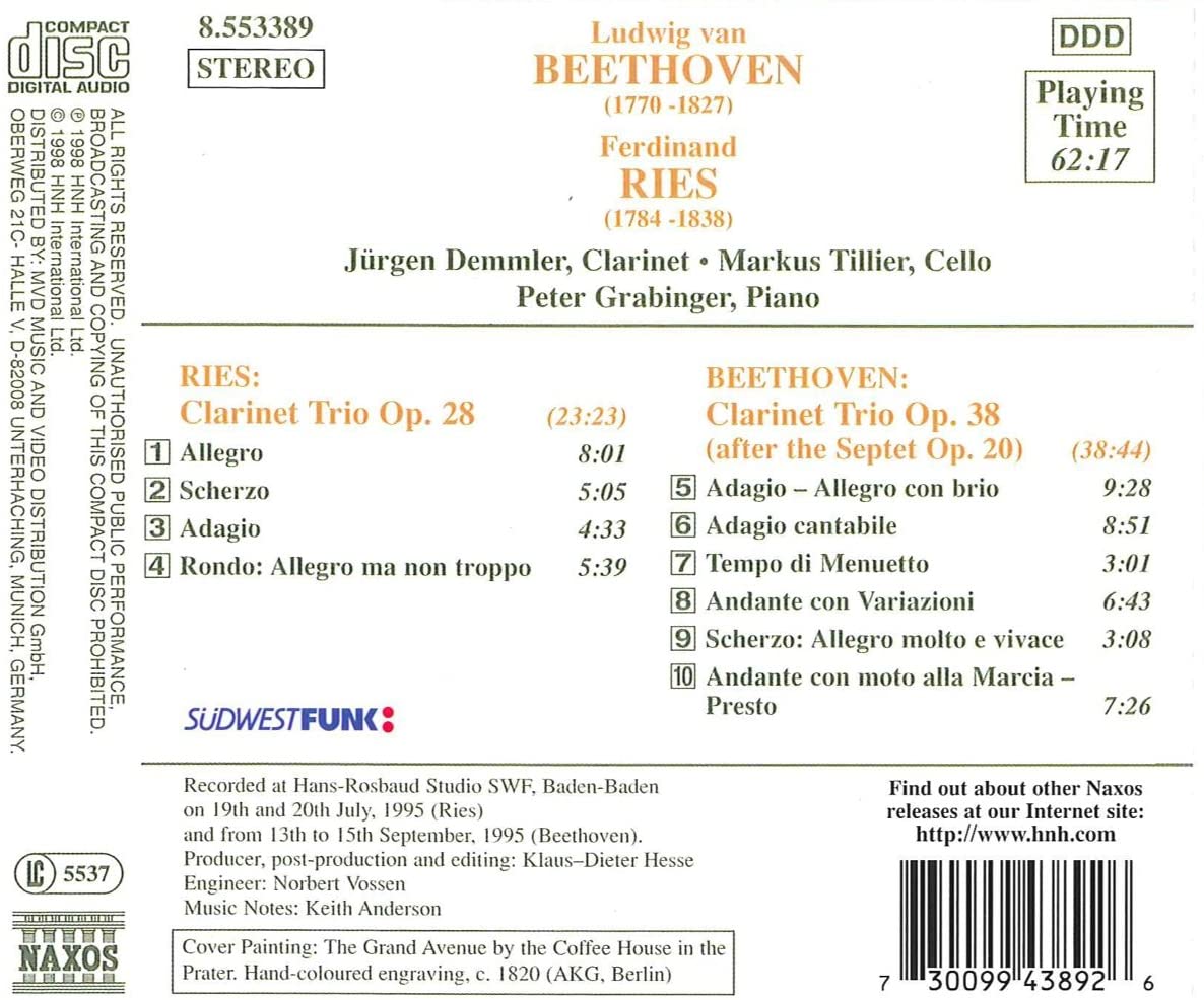 BEETHOVEN / RIES: Clarinet Trios - slide-1
