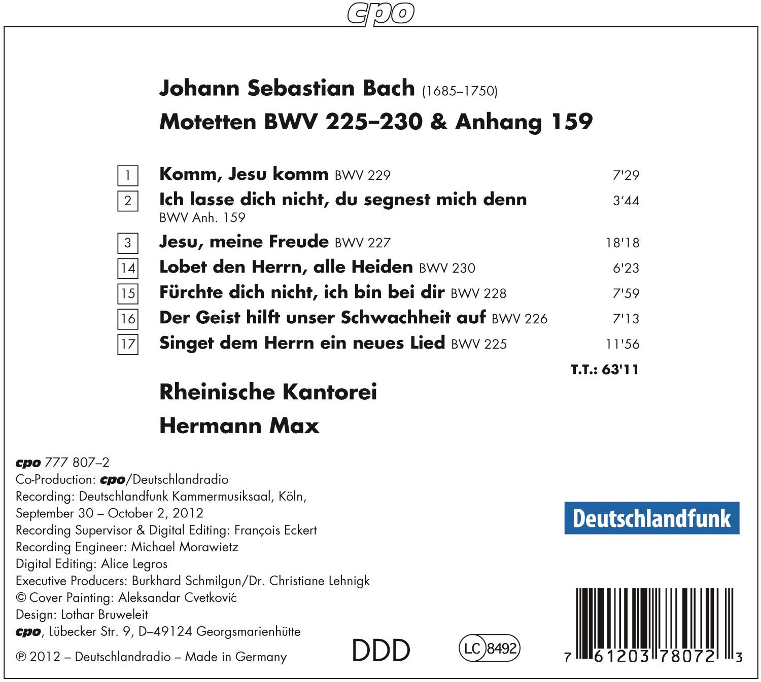 Bach: Motets BWV 225 - 230 & BWV Anh. 159 - slide-1