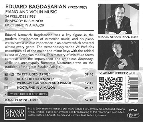 Bagdasarian: Piano & Violin Music - slide-1