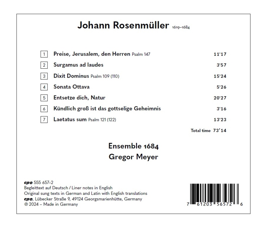 Rosenmüller: Dixit Dominus; Sacred Concertos - slide-1