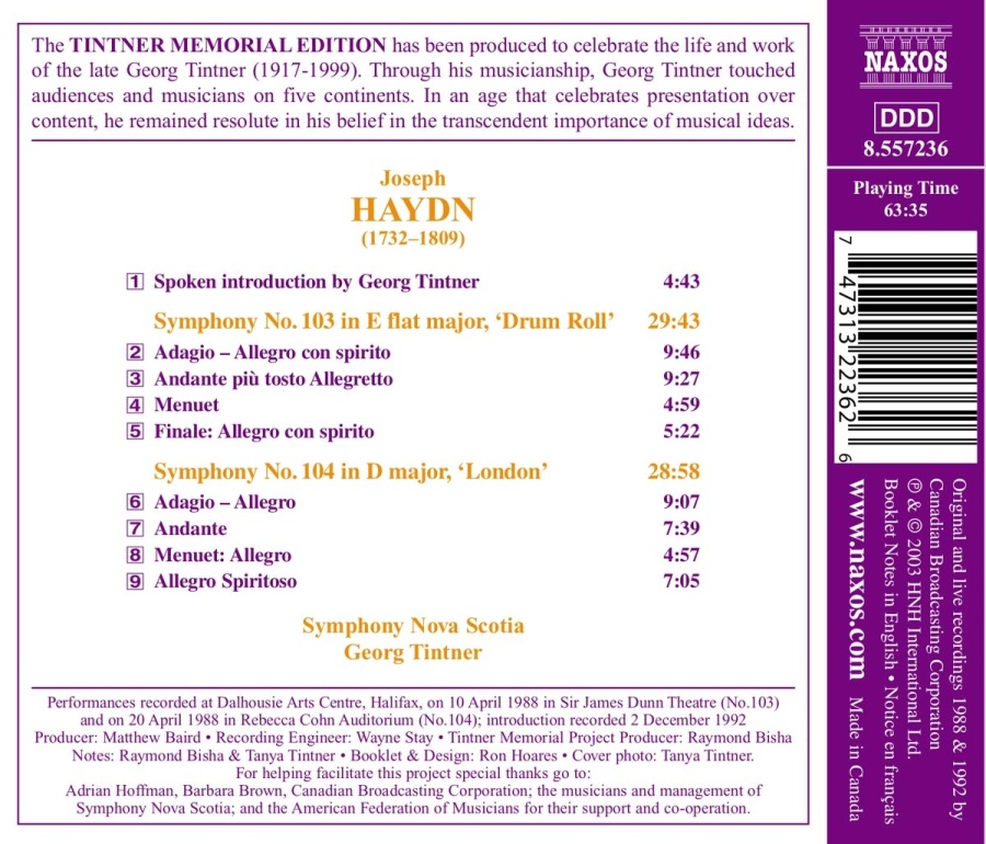HAYDN: Symphonies Nos. 103 and 104 - slide-1