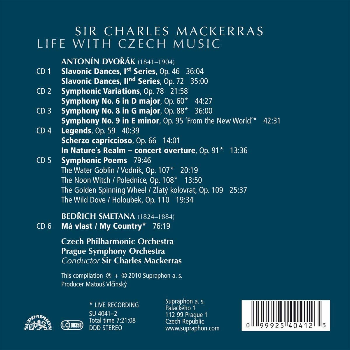 SIR CHARLES MACKERRAS - Life with Czech Music - Dvořák: Tańce słowiańskie, symfonie nr 6, 8 & 9, Poematy symf., Smetana: Moja ojczyzna - slide-1