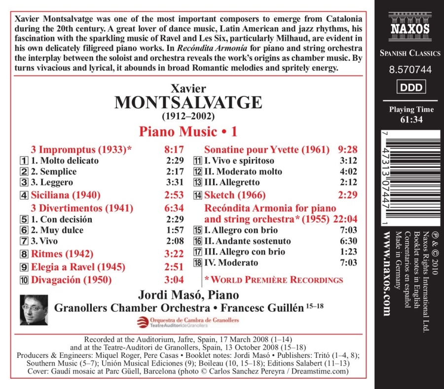 Montsalvatge: Piano Music Vol. 1 - slide-1