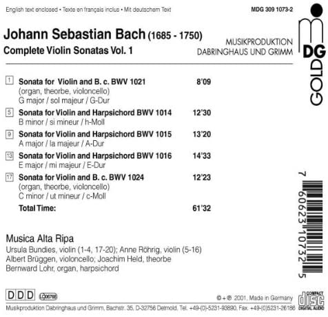 Bach: Complete Violin Sonatas vol. 1 - slide-1