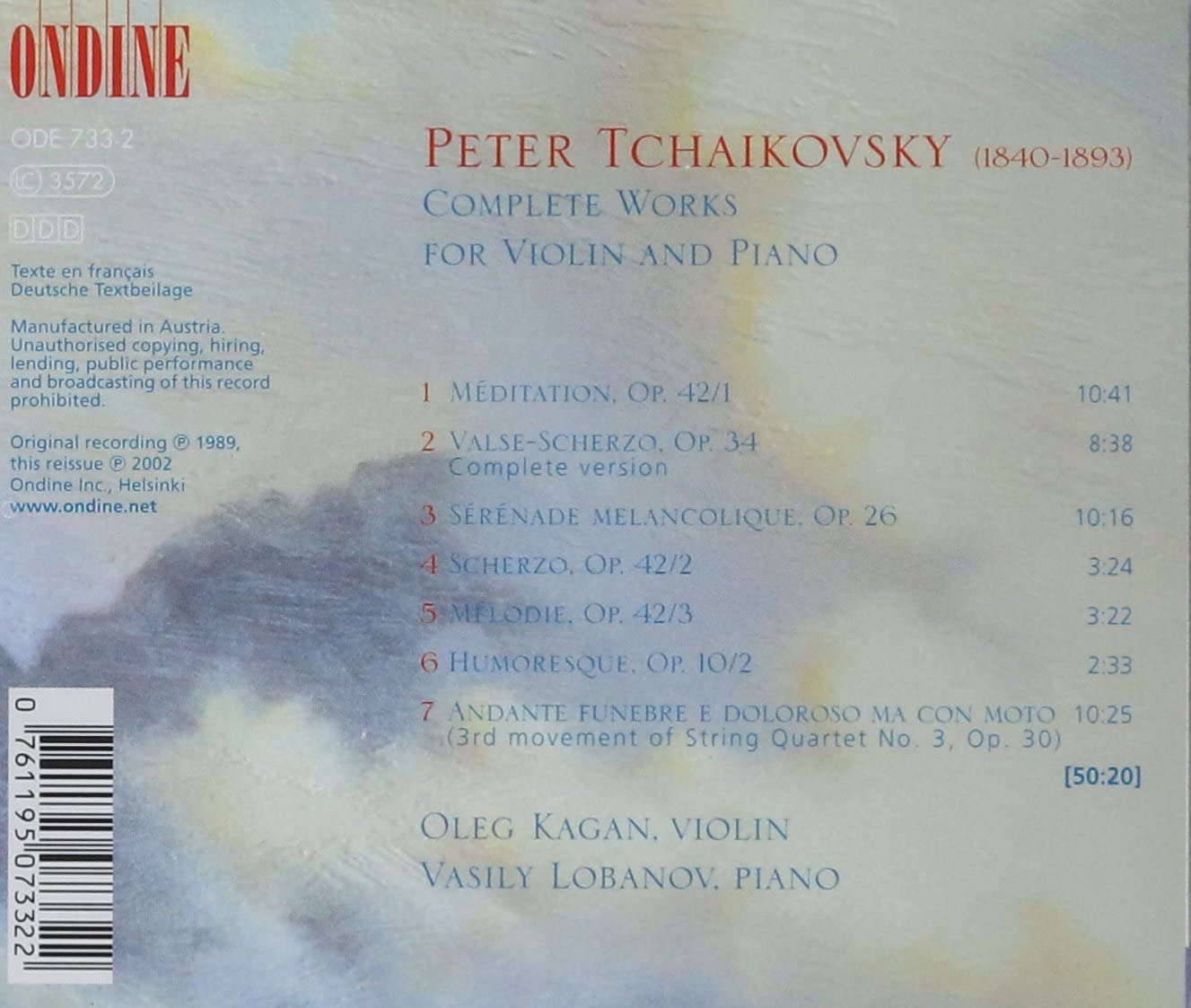 Tchaikovsky: Complete Works for Violin and Piano - slide-1