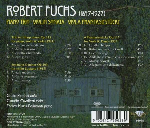 Fuchs: Piano Trio; Violin Sonata; Viola Phantasiestücke - slide-1