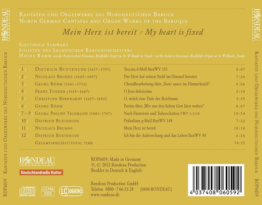 Mein Herz ist bereit - North German Cantatas and Organ Works: Tunder, Buxtehude, Bruhns, Bernhard, Telemann - slide-1