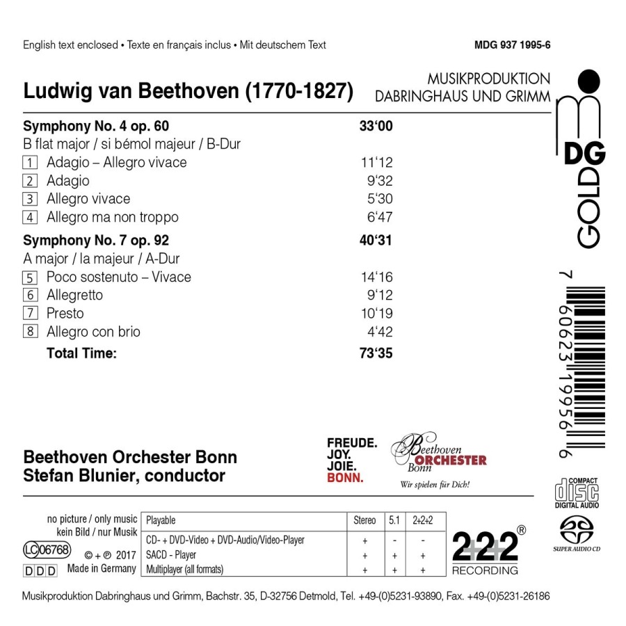 Beethoven: Symphonies Nos. 4 & 7 - slide-1