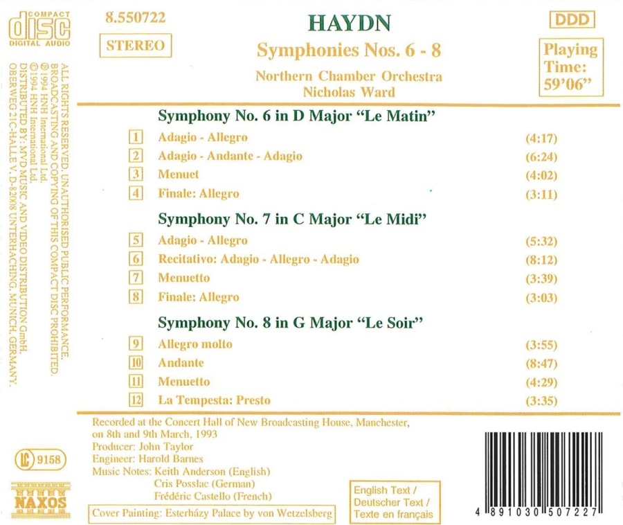Haydn: : Symphonies 6-8 - slide-1