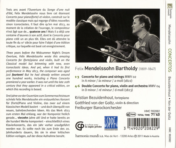 Mendelssohn: Double Concerto for Violin & Piano, Piano Concerto - slide-1
