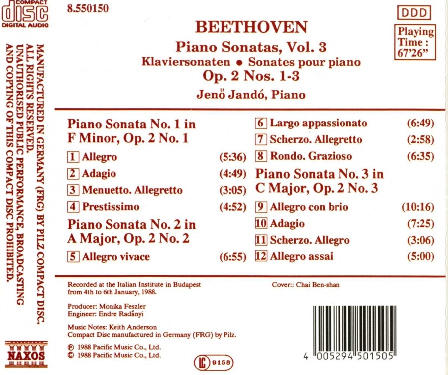 Beethoven: Piano Sonatas Vol.  3 / 8.550150 - slide-1