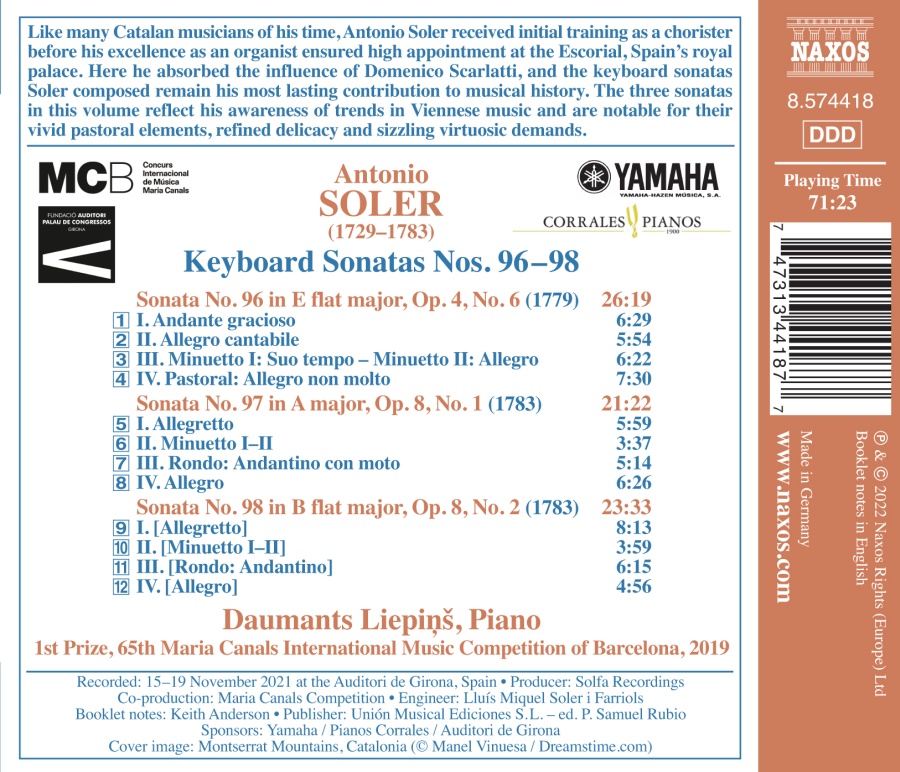 Soler: Keyboard Sonatas Nos. 96 - 98 - slide-1