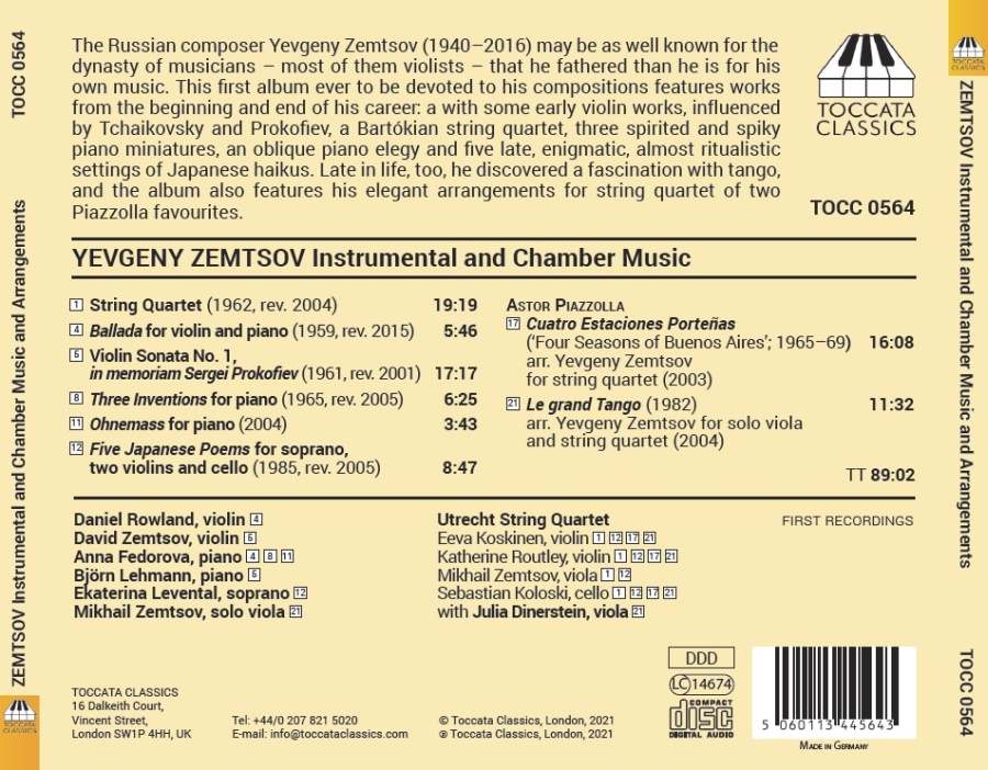 Zemtsov: Chamber & Instrumental Music & Arrangements - slide-1