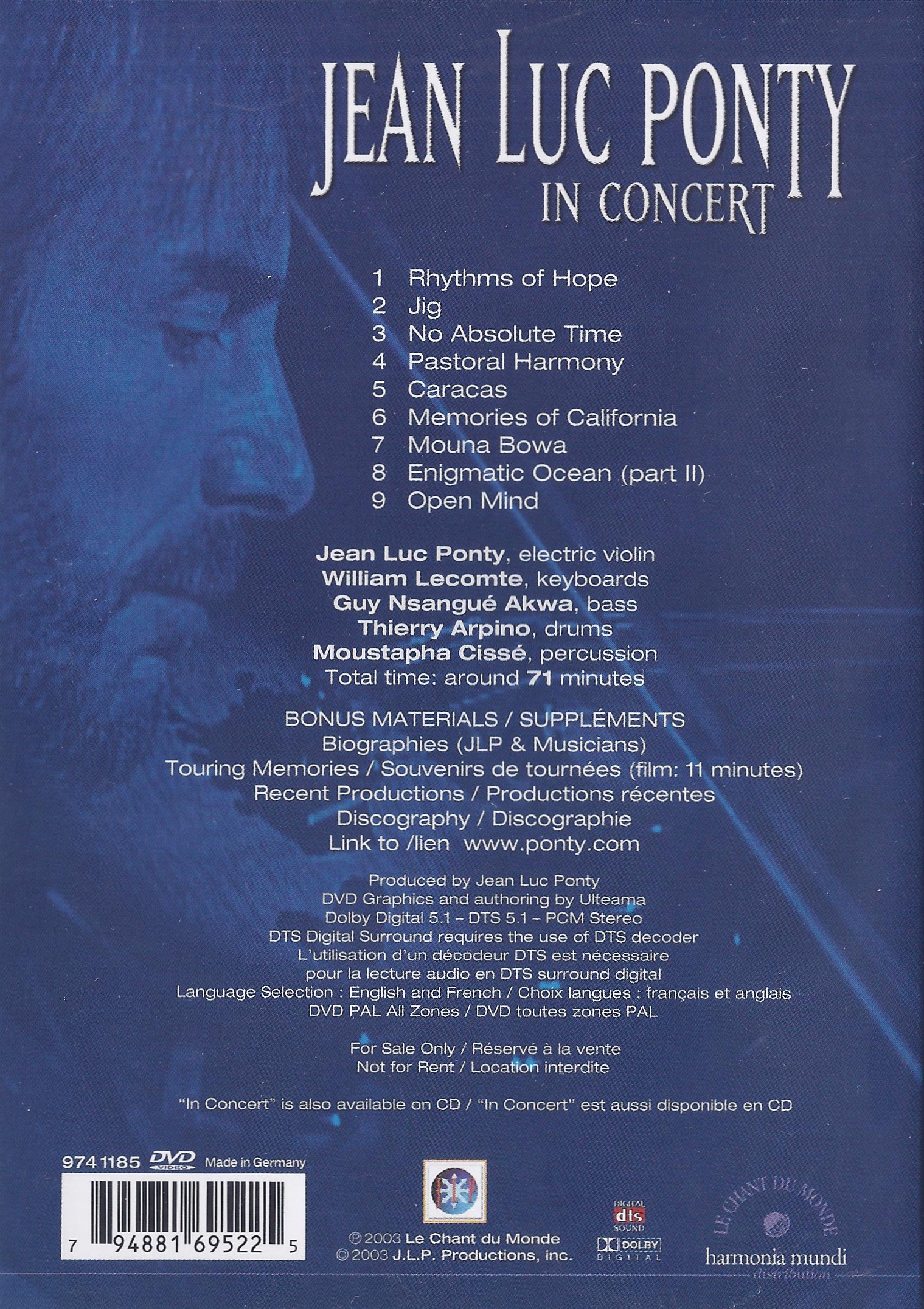 Jean-Luc PONTY - In Concert ( DVD ) - slide-1